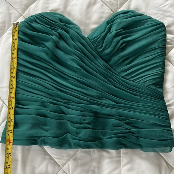 Vintage Melinda Eng Designer Emerald Green Silk And Satin ShortParty Dress Siz 4 - Picture 6 of 17